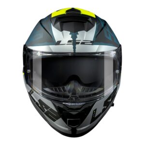 Capacete LS2 FF800 Storm Sprinter Preto Cinza e Amarelo Fosco