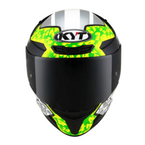 Capacete KYT TT Course Arbolino Cinza e Verde