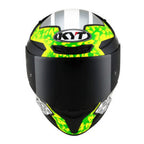 Capacete KYT TT Course Arbolino Cinza e Verde