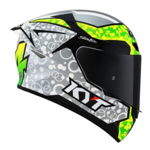 Capacete KYT TT Course Arbolino Cinza e Verde