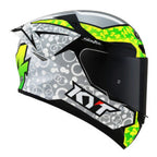 Capacete KYT TT Course Arbolino Cinza e Verde