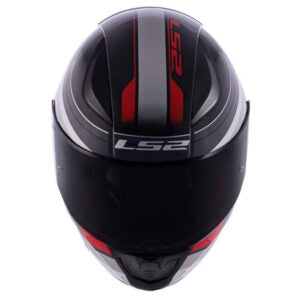 CAPACETE LS2 RAPID FF353 SLIDE Preto Prata e Vermelho