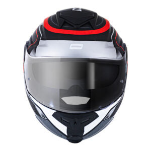 Capacete Norisk Escamoteável FF345 Route Speedmax Preto e Vermelho Fosco Robocop Articulado