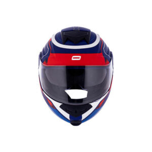 Capacete Norisk Escamoteável FF345 Route Speedmax Azul Branco e Vermelho Fosco Robocop Articulado
