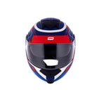 Capacete Norisk Escamoteável FF345 Route Speedmax Azul Branco e Vermelho Fosco Robocop Articulado
