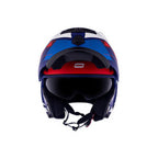 Capacete Norisk Escamoteável FF345 Route Speedmax Azul Branco e Vermelho Fosco Robocop Articulado