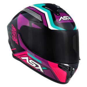 Capacete ASX Draken Cougar Rosa e Tiffany Brilhante