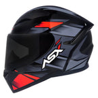 Capacete ASX City Start Preto e Vermelho Brilhante Masculino e Feminino
