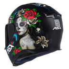 Capacete ASX Eagle Catrina Preto e Vermelho Fosco Masculino e Feminino Moto