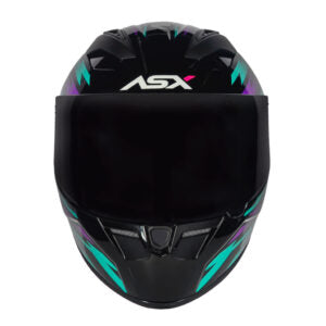 Capacete ASX City Arrow Preto e Tiffany Brilhante Moto