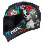 Capacete ASX Eagle Catrina Preto e Vermelho Fosco Masculino e Feminino Moto