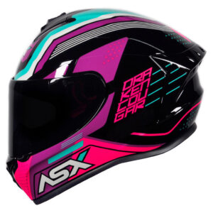 Capacete ASX Draken Cougar Rosa e Tiffany Brilhante