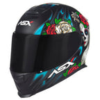 Capacete ASX Eagle Catrina Preto e Vermelho Fosco Masculino e Feminino Moto