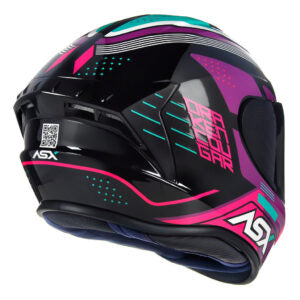 Capacete ASX Draken Cougar Rosa e Tiffany Brilhante