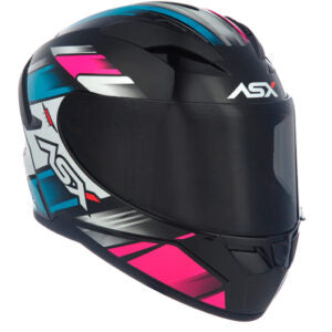 Capacete ASX City Start Preto e Turquesa Brilhante
