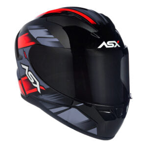 Capacete ASX City Start Preto e Vermelho Brilhante Masculino e Feminino