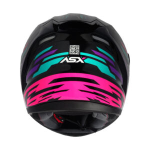 Capacete ASX City Arrow Preto e Tiffany Brilhante Moto