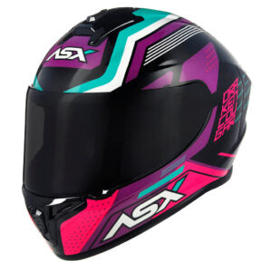 Capacete ASX Draken Cougar Rosa e Tiffany Brilhante