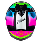 Capacete ASX Draken Striker Preto Amarelo e Rosa Brilhante