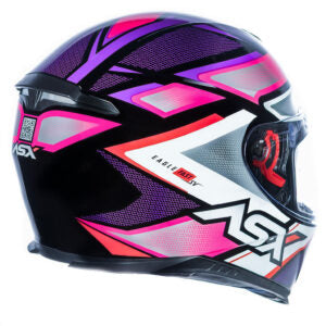 Capacete ASX Eagle SV Fast Preto Lilas e Rosa Brilhante