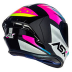 Capacete ASX Draken Striker Preto Amarelo e Rosa Brilhante