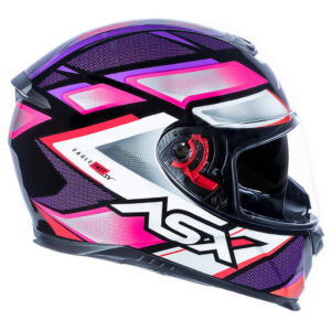 Capacete ASX Eagle SV Fast Preto Lilas e Rosa Brilhante