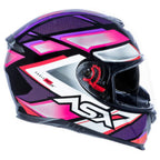 Capacete ASX Eagle SV Fast Preto Lilas e Rosa Brilhante