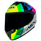 Capacete ASX Draken Striker Preto Amarelo e Rosa Brilhante