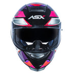 Capacete ASX Eagle SV Fast Preto Lilas e Rosa Brilhante