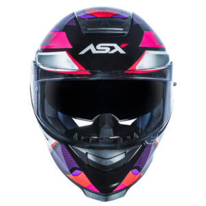 Capacete ASX Eagle SV Fast Preto Lilas e Rosa Brilhante