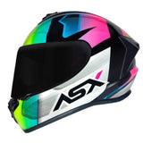 Capacete ASX Draken Striker Preto Amarelo e Rosa Brilhante