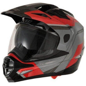 Capacete X11 Crossover Adventure (Óculos Solar) – Preto / Cinza / Vermelho