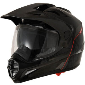Capacete Motocross X11 Crossover Solides On e Off Road (Óculos Solar) – Preto Brilho